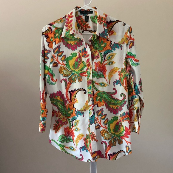 Lauren Ralph Lauren Tops - Lauren/Ralph Lauren Floral 3/4 Sleeve Blouse